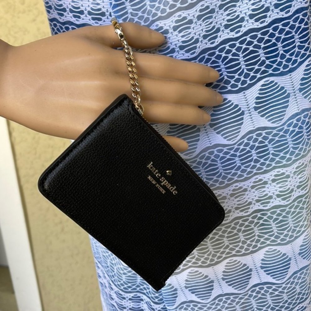 Kate Spade Darcy Medium L-Zip Card Holder Black - Picture 13 of 15